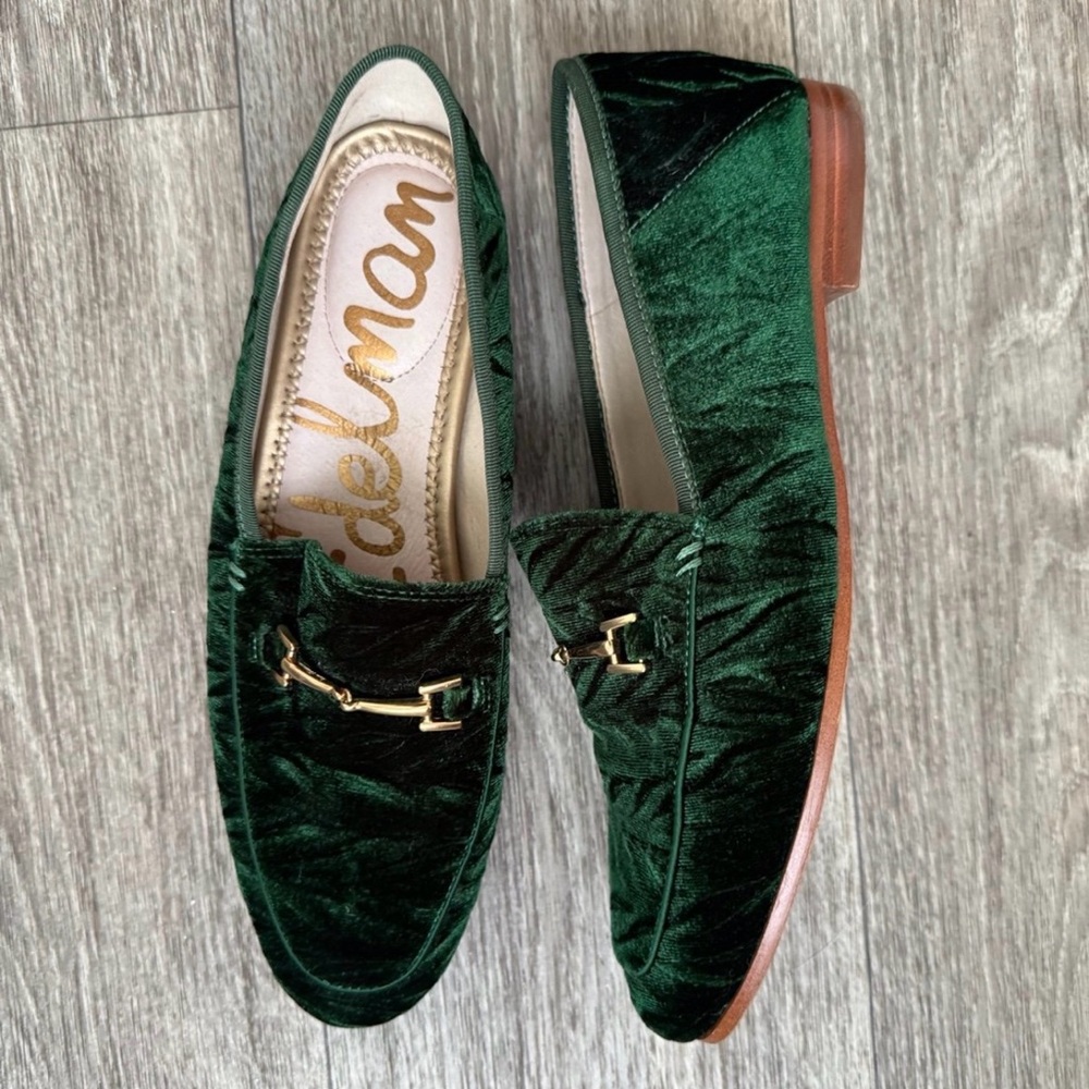 Sam Edelman Green Velvet Bit Loafers Size 6.5 - Picture 7 of 8
